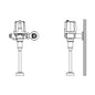 Commercial 81T231BTA-30-MMO 81TBT/81THW Flush Valve, Battery, 8 gpm Flush Rate, 1 in FNPT or 3/4 in C Inlet, 25 psi Pressure, Polished Chrome, Import