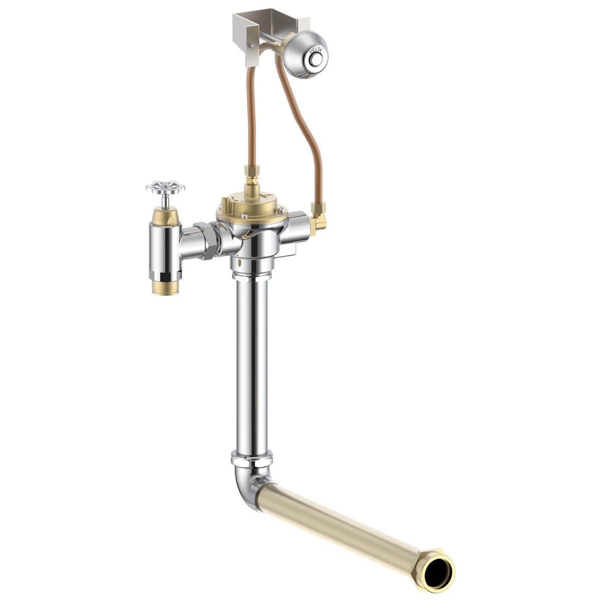 Commercial Teck® 83T000 Concealed Manual Flush Valve, 25 gpm Flush Rate, 1-1/2 in Inlet, 1-1/2 in Spud, 25 psi Pressure, Polished Chrome, Import