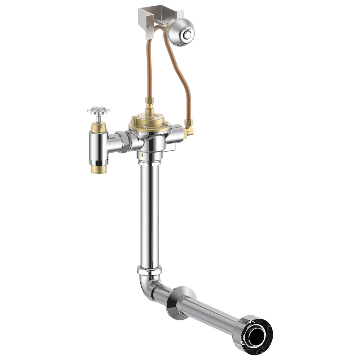 Commercial Teck® 83T240 Concealed Manual Flush Valve, 25 gpm Flush Rate, 1-1/2 in Inlet, 1-1/2 in Spud, 25 psi Pressure, Polished Chrome, Import