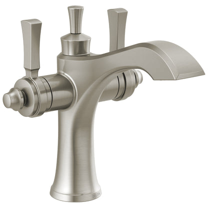 DELTA® 856 Dorval™ Monoblock Bathroom Faucet, DELTA® Dorval™ Monoblock Bathroom Faucet, Commercial/Residential, 1.2 gpm Flow Rate, 5-1/2 in H Spout, 2 Handles, 1 Faucet Holes, Function: Traditional
