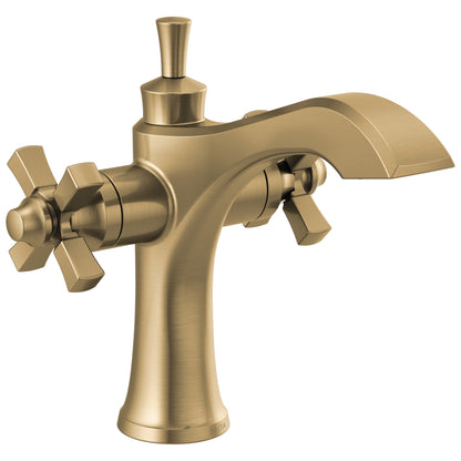 DELTA® 857 Dorval™ Monoblock Bathroom Faucet, DELTA® Dorval™ Monoblock Bathroom Faucet, Commercial/Residential, 1.2 gpm Flow Rate, 5-1/2 in H Spout, 2 Handles, 1 Faucet Holes, Function: Traditional