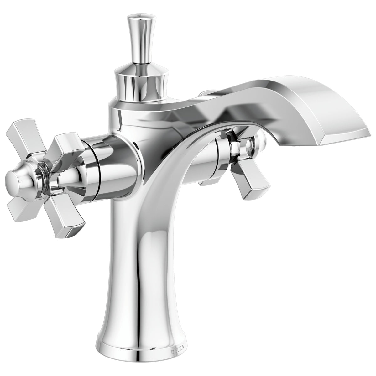 DELTA® 857 Dorval™ Monoblock Bathroom Faucet, DELTA® Dorval™ Monoblock Bathroom Faucet, Commercial/Residential, 1.2 gpm Flow Rate, 5-1/2 in H Spout, 2 Handles, 1 Faucet Holes, Function: Traditional