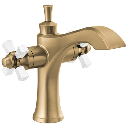 DELTA® 857 Dorval™ Monoblock Bathroom Faucet, DELTA® Dorval™ Monoblock Bathroom Faucet, Commercial/Residential, 1.2 gpm Flow Rate, 5-1/2 in H Spout, 2 Handles, 1 Faucet Holes, Function: Traditional