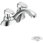 Commercial 86T1093 Metering Mixing Handwash Faucet, TECK®, Polished Chrome, 2 Handles, Open Grid Strainer Drain, 0.35 gpm Flow Rate