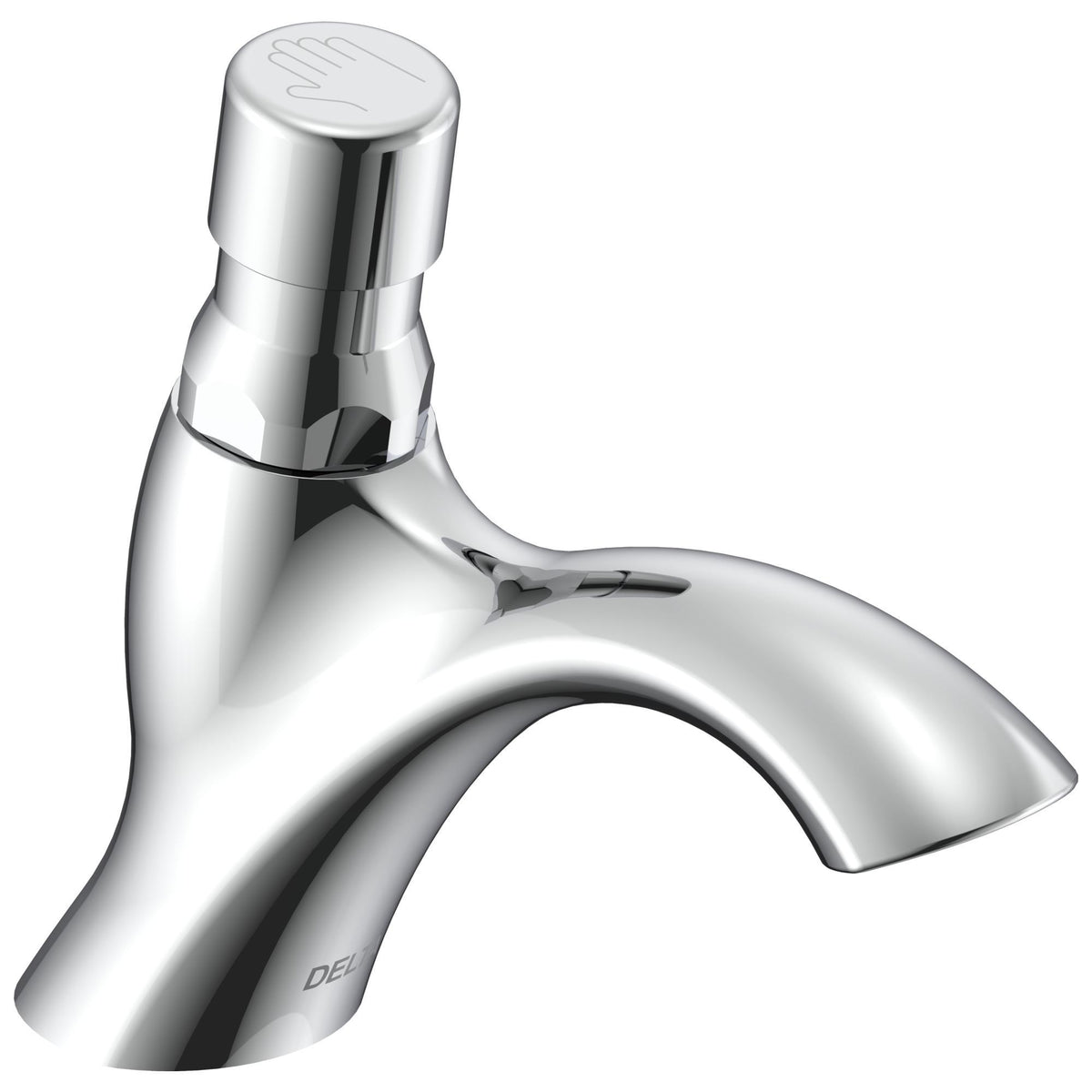 Commercial 87T904 TECK® Metering Handwash Faucet, Commercial, 0.35 gpm Flow Rate, 2.7 in H Spout, 1 Handle, 1 Faucet Hole, Polished Chrome, Function: Traditional