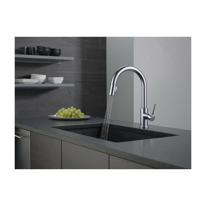 DELTA® Trinsic® Pulldown Kitchen Faucet, 1.8 gpm Flow Rate, 1 Handles, 1/2 Faucet Holes, Function: Traditional, Domestic, Commercial/Residential
