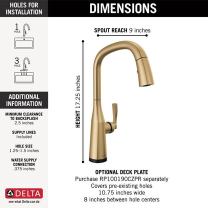 Stryke - Pull-Down Kitchen Faucet - 1 Handle - with Touch