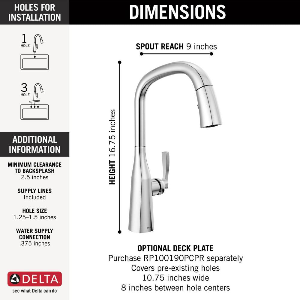 Stryke - Pull-Down Kitchen Faucet - Polished Chrome