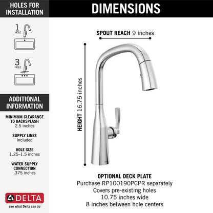 Stryke - Pull-Down Kitchen Faucet - Polished Chrome