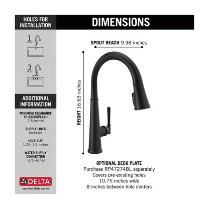 Emmeline - Pull-Down Kitchen Faucet - Deck Mount - 1 Handle