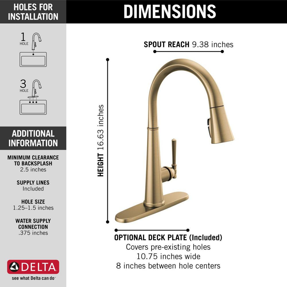 Emmeline - Pull-Down Kitchen Faucet - Deck Mount - 1 Handle