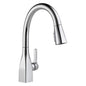 DELTA® 9183-DST Pull-Down Kitchen Faucet, Mateo®, 1.8 gpm Flow Rate, Polished Chrome, 1 Handles, 1 Faucet Holes, Function: Traditional, Commercial