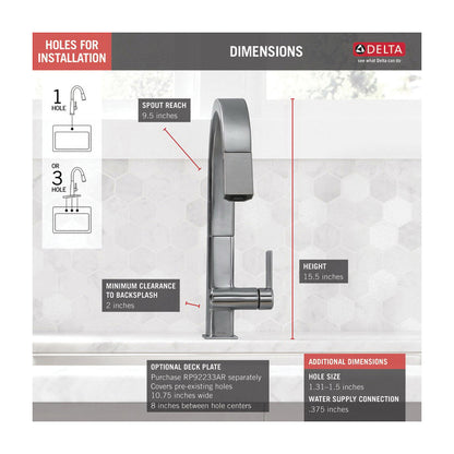 Pivotal - Kitchen Faucet - 1.8 GPM - 15-1/2" H