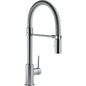 DELTA® 9659-AR-DST Trinsic® Pull-Down Kitchen Faucet With Spring Spout, 1.8 gpm Flow Rate, Arctic™ Stainless Steel, 1 Handles, 1 Faucet Holes, Function: Traditional, Commercial