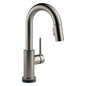 DELTA® 9959T-KS-DST Trinsic® Water Efficient Bar/Prep Faucet With Touch2O® Technology, 1.8 gpm Flow Rate, Black Stainless, 1 Handles, 1/3 Faucet Holes, Function: Traditional