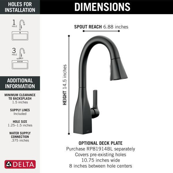 Pull-Down Kitchen Faucet - 1.8 GPM - 6.875"