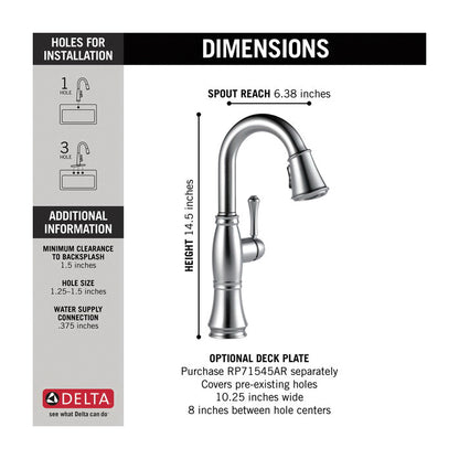 Cassidy - Pull-Down Bar/Prep Faucet - Deck Mount - 1.8 GPM
