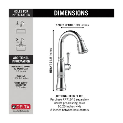 Cassidy - Pull-Down Bar/Prep Faucet - Deck Mount - 1.8 GPM