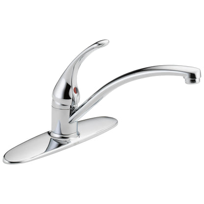 DELTA® Foundations® Kitchen Faucet, 1.8 gpm Flow Rate, 8 in Center, Swivel Spout, 1 Handles, Import