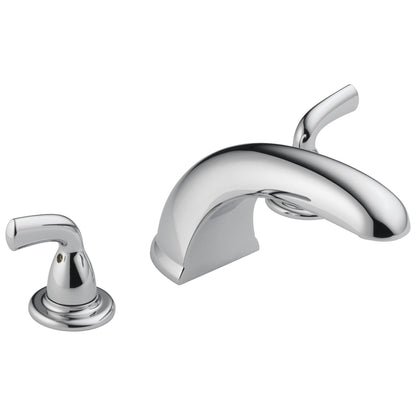 DELTA® Roman Tub Trim, Foundations®, 18 gpm Flow Rate, 8 to 16 in Center, 2 Handles, Function: Traditional, Import
