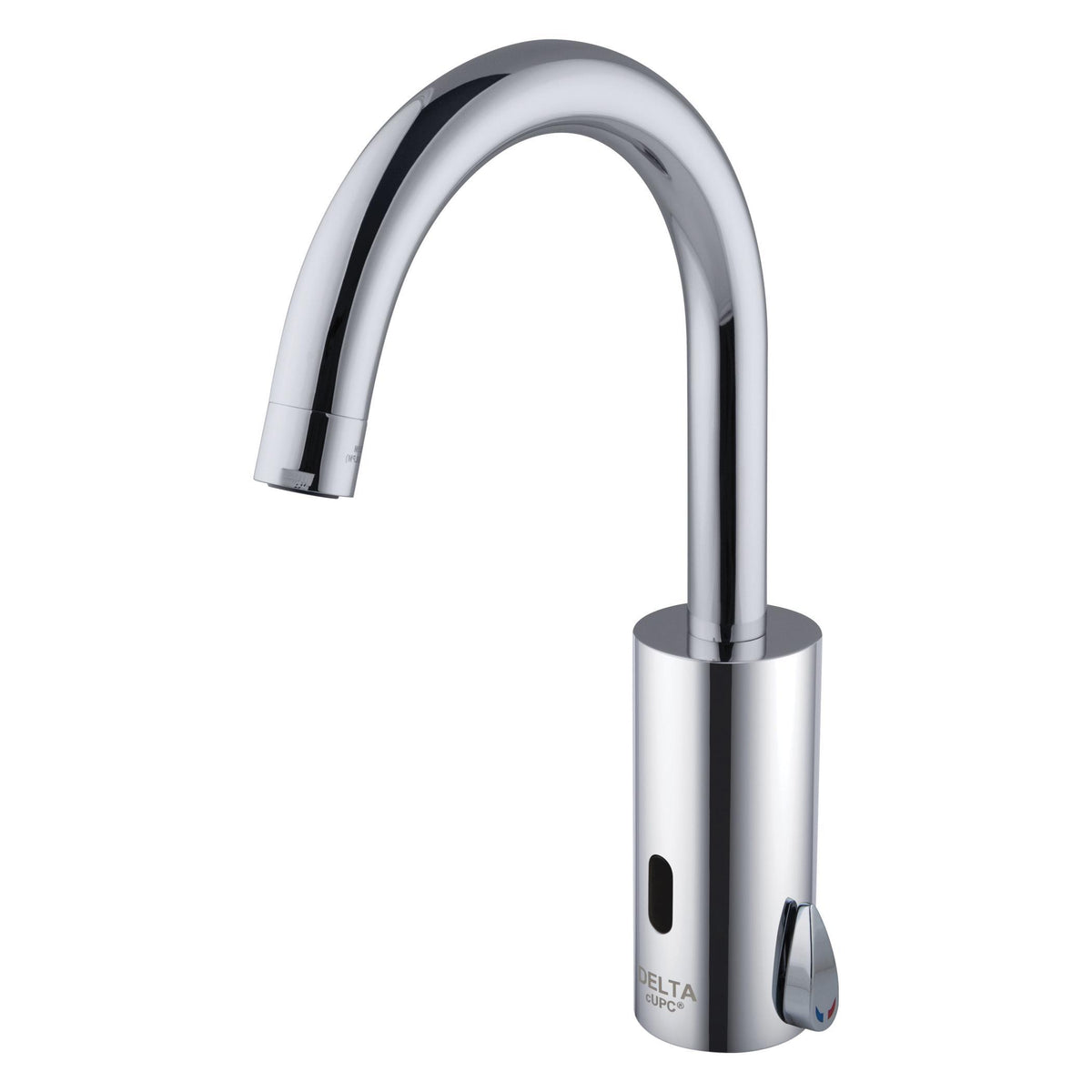 DELTA® Electronic Lavatory Faucet With Mixer Handle, HDF®, Commercial, 0.5 gpm Flow Rate, 7.79 in H Spout, 1 Faucet Holes, Function: Touchless