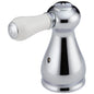 DELTA® H577 Lever Handle, For Use With Diverter/Transfer Valve, Porcelain, Polished Chrome, Import