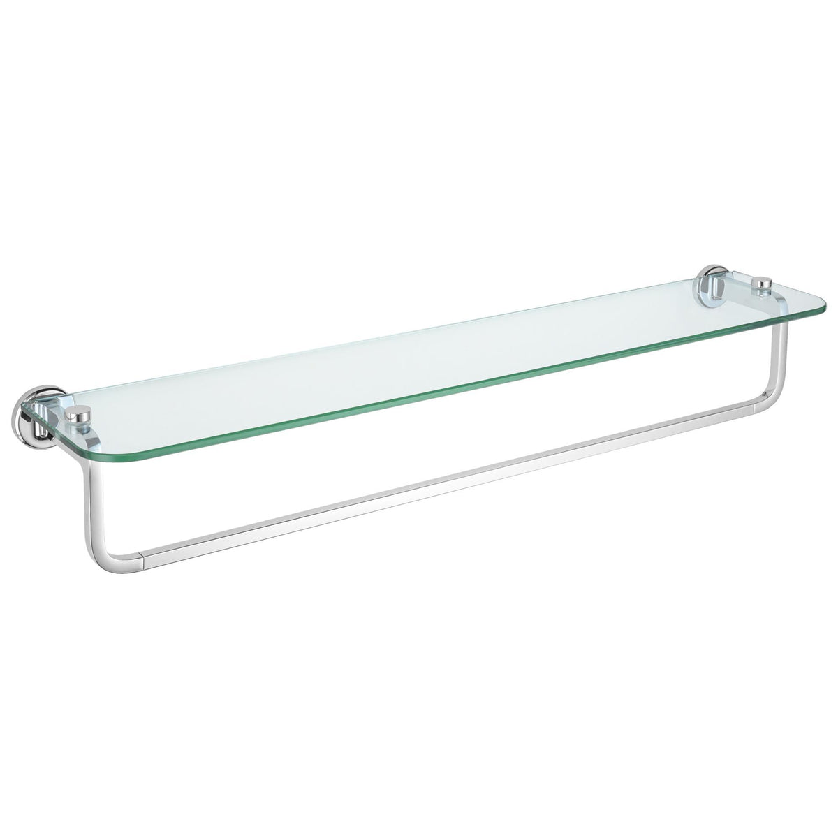 Kendari - 24" Towel Bar with Glass Shelf - Zinc