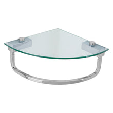 Kendari - 5.94" Corner Towel Bar with Glass Shelf - Zinc