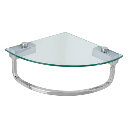 Kendari - 5.94" Corner Towel Bar with Glass Shelf - Zinc