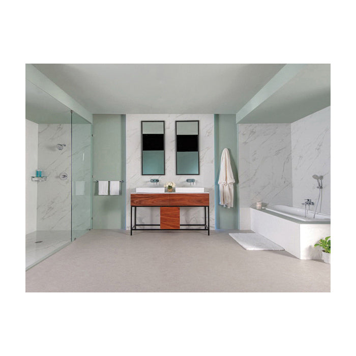 Kendari - 5.94" Corner Towel Bar with Glass Shelf - Zinc