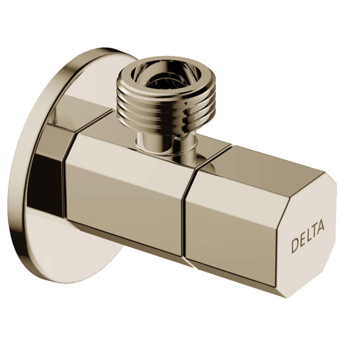 Rectangular Angle Valve with Flange - Polished Nickel