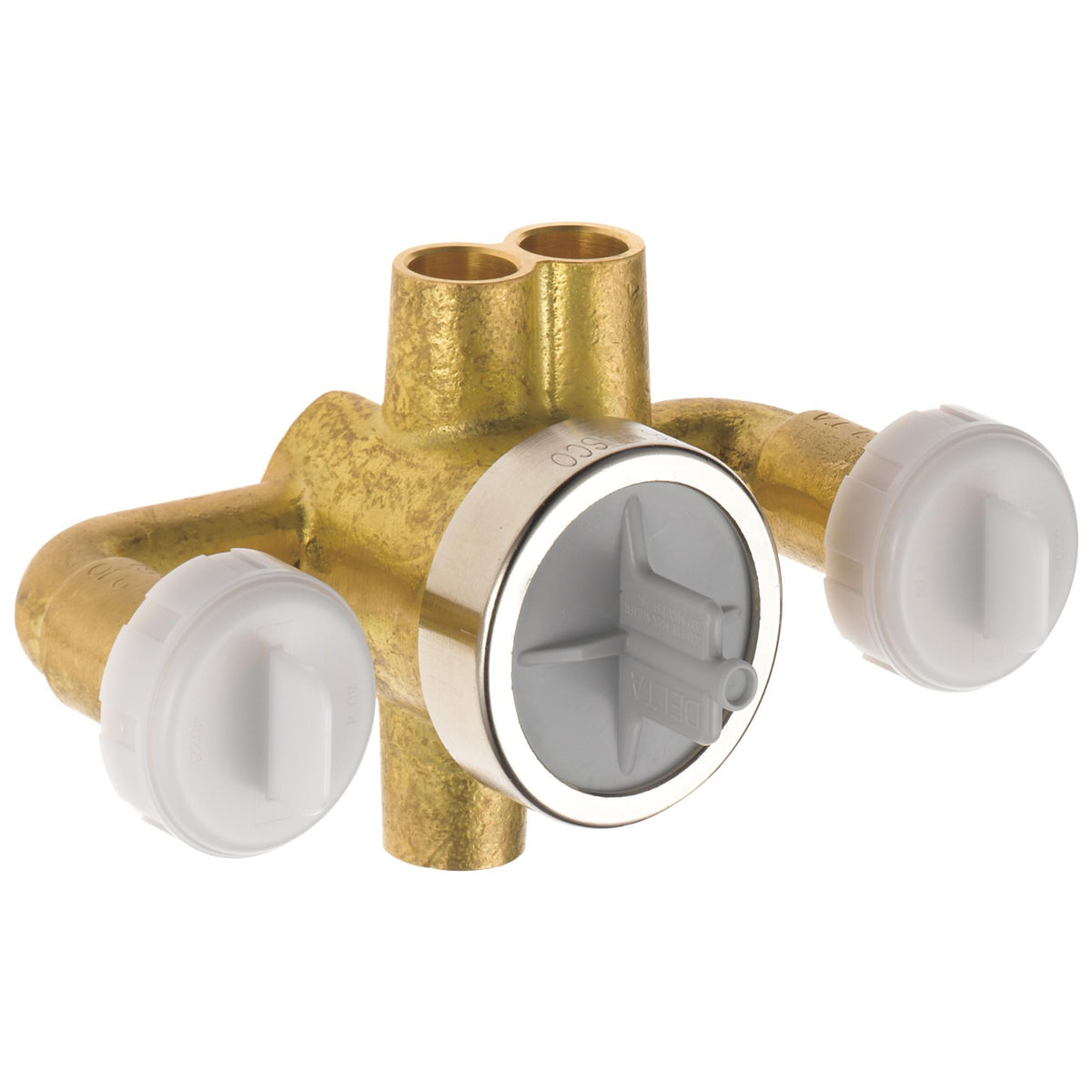 DELTA® R1827-XO Jetted Shower™ Rough-In Module With Extra Outlet, For Use With T1837/T18037-XO/T1817/T18017-XO Diverter Trim, Brass, Polished Chrome