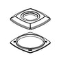 DELTA® RP100350BL Vesna™ Flange and Gasket, For Use With Vesna™ 35789LF 2-Handle Widespread Bathroom Faucet, 2-1/4 in L x 2-1/4 in W x 0.38 in H, Matte Black, Import