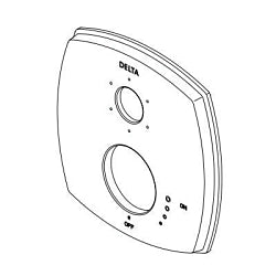 DELTA® Modern/Contemporary Escutcheon, For Use With Stryke™ 27S/27T Series T27T876 3-Setting Diverter Trim, Metal, Import