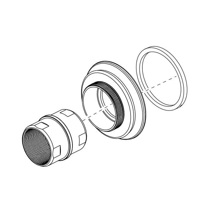 DELTA® Traditional/Classic Handle Flange and Long Nut, For Use With Cassidy™ T5797-WL Wall Mount Tub Filler, Brass, Import
