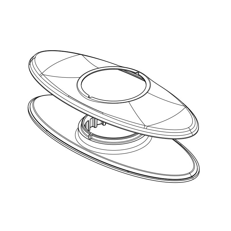 DELTA® Broadmoor™ Escutcheon and Gasket, For Use With Broadmoor™ 15765LF 1-Handle 3-Hole Centerset Pull-Down Bathroom Faucet, 2-1/2 in L x 7 in W x 0.44 in H, Import