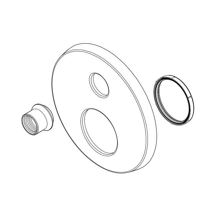 DELTA® Escutcheon Assembly and Valve Seal, For Use With Trinsic® T24959 Monitor® 14 Series Contemporary 2-Handle Valve Trim with 6-Setting Integrated Diverter, 0.56 in L x 6.63 in W x 6.63 in H, Domestic