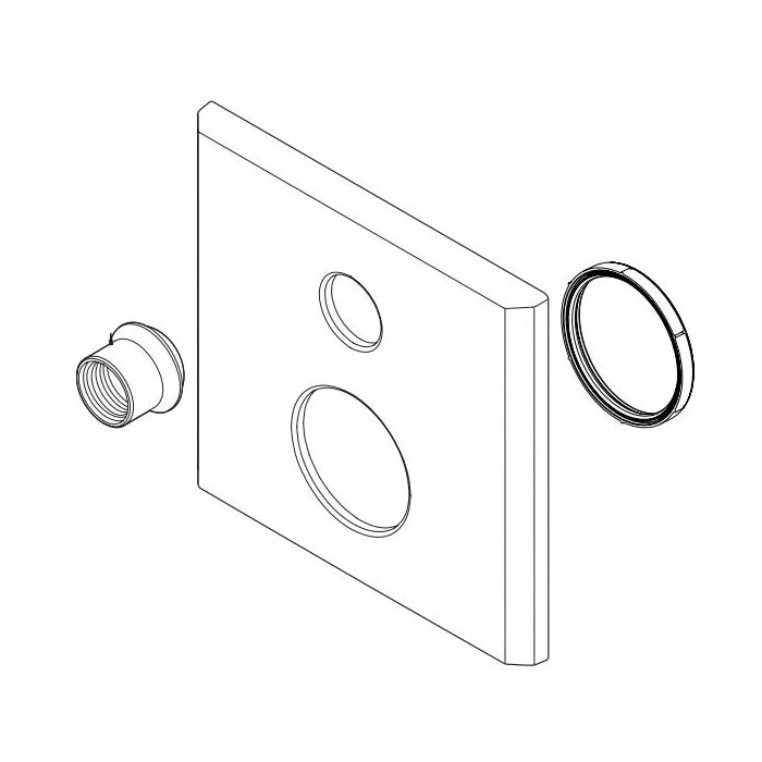 DELTA® Escutcheon Assembly and Valve Seal, For Use With Pivotal™ T27999 17 Series Integrated Diverter Trim with 6-Setting Diverter, 0.63 in L x 7.09 in W x 6-3/4 in H, Domestic
