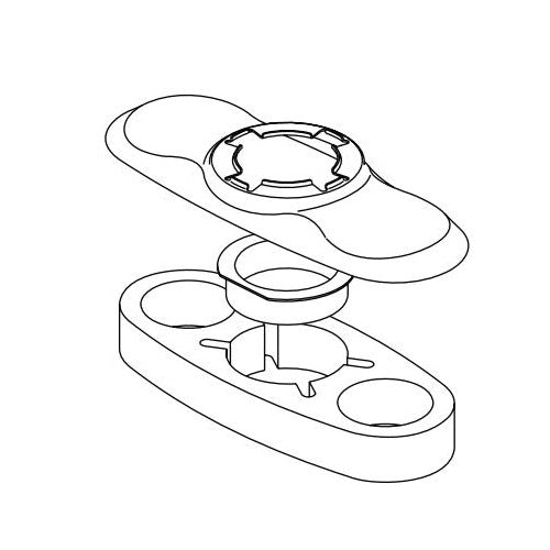 DELTA® Lahara® Escutcheon and Gasket, For Use With Lahara® 538T-DST/15938T-DST 1-Handle 3-Hole Bathroom Faucet with Touch2O.xt Technology, Domestic