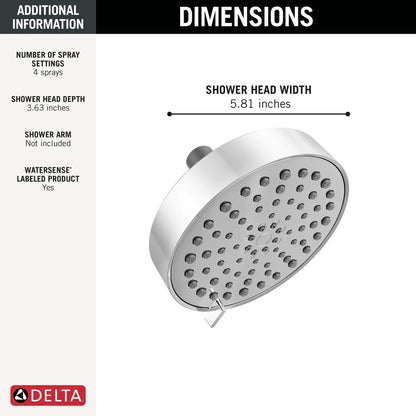 Universal Shower Head - Chrome - Wall Mount