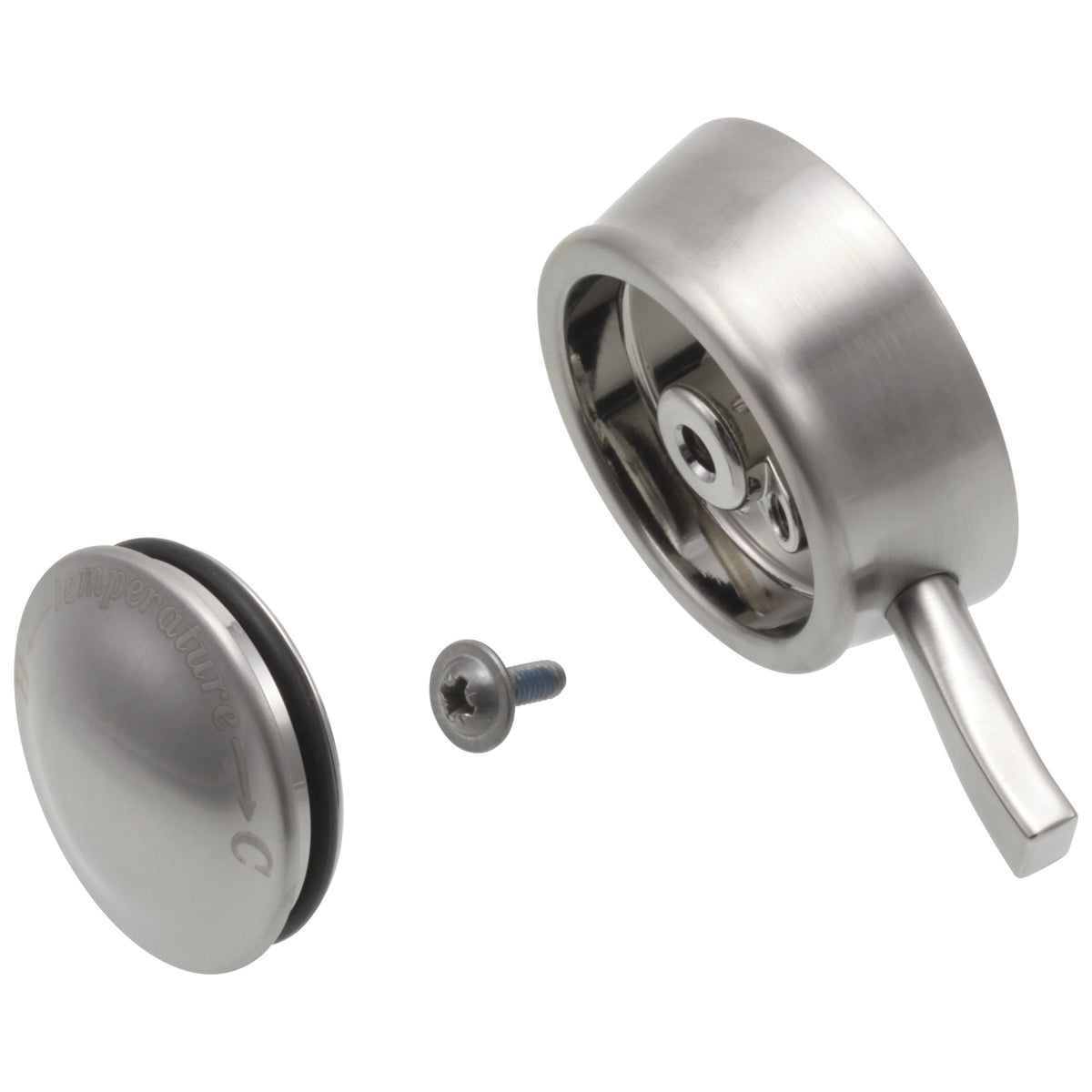 DELTA® RP52585SS Dryden Single Lever Handle With Temperature Knob and Cover, Metal, Stainless Steel, Import