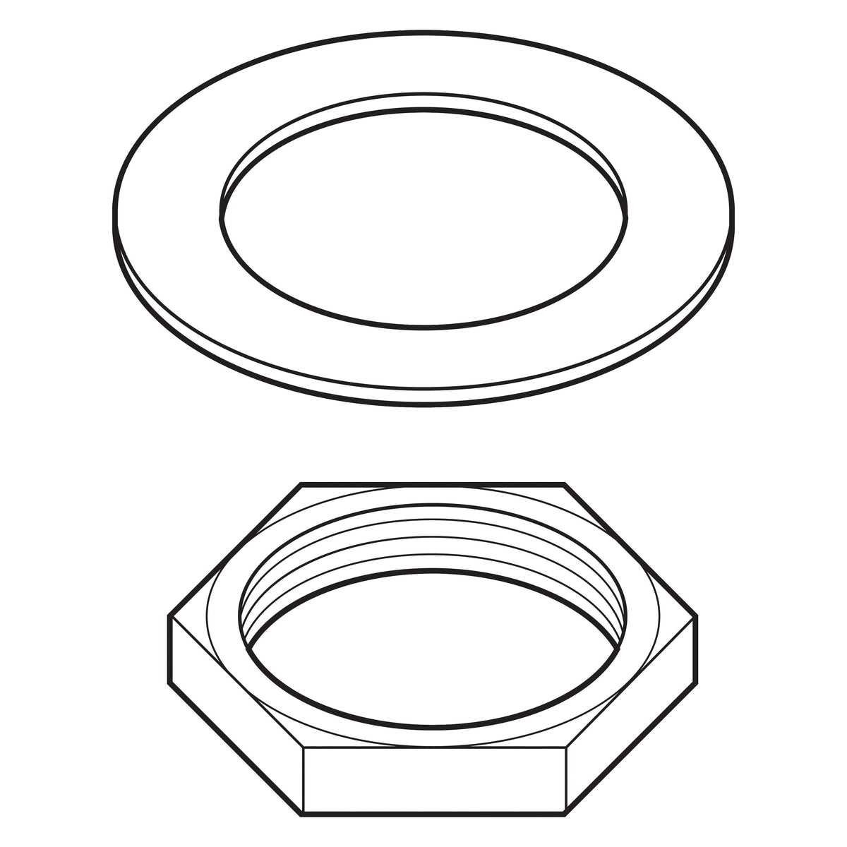 DELTA® RP6054 Nut and Washer, For Use With Model 62201 2-Handle Traditional Widespread Kitchen Faucet, Domestic