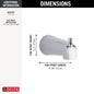 Pull-Up Diverter Tub Spout - 5-13/32" L x 2-15/32" H