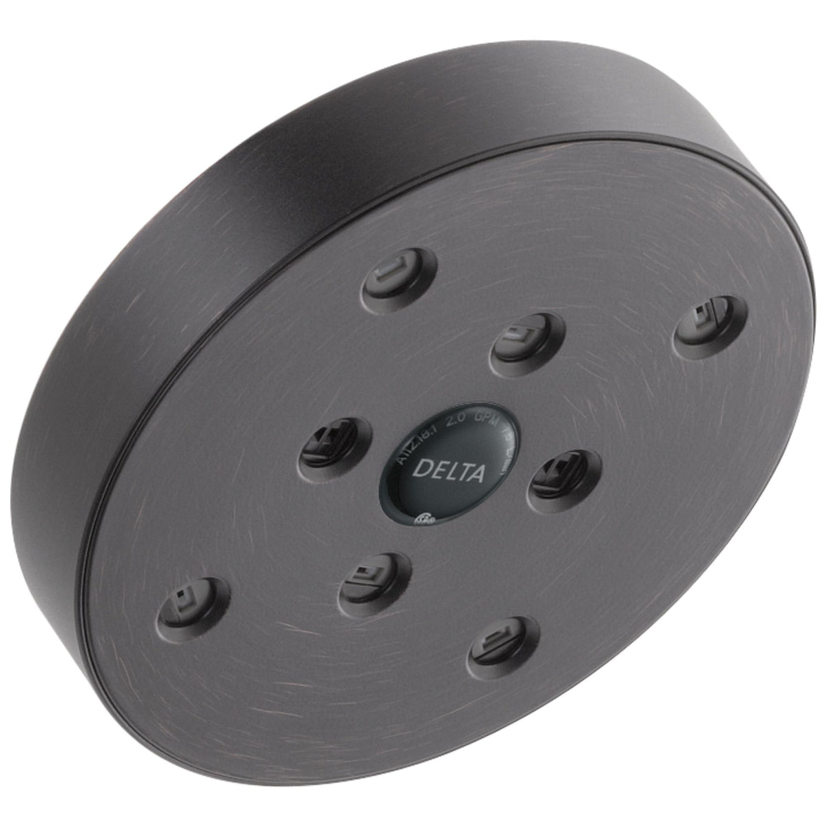 DELTA® RP70175RB Single-Setting Raincan Shower Head, 2 gpm, 1 Sprays, Wall Mount, 5-13/32 in Dia Head, Import