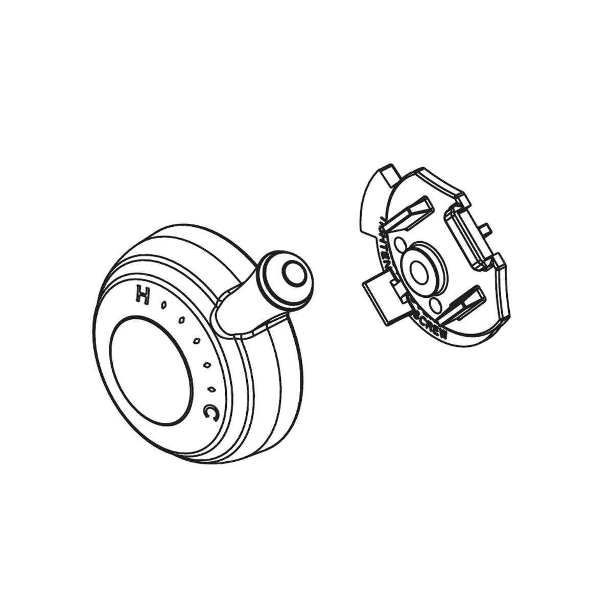 DELTA® 17 Series Cassidy Temperature Cap and Knob, For Use With T17097, T17297 and T17497 Tub and Shower Trim, Brass, Import