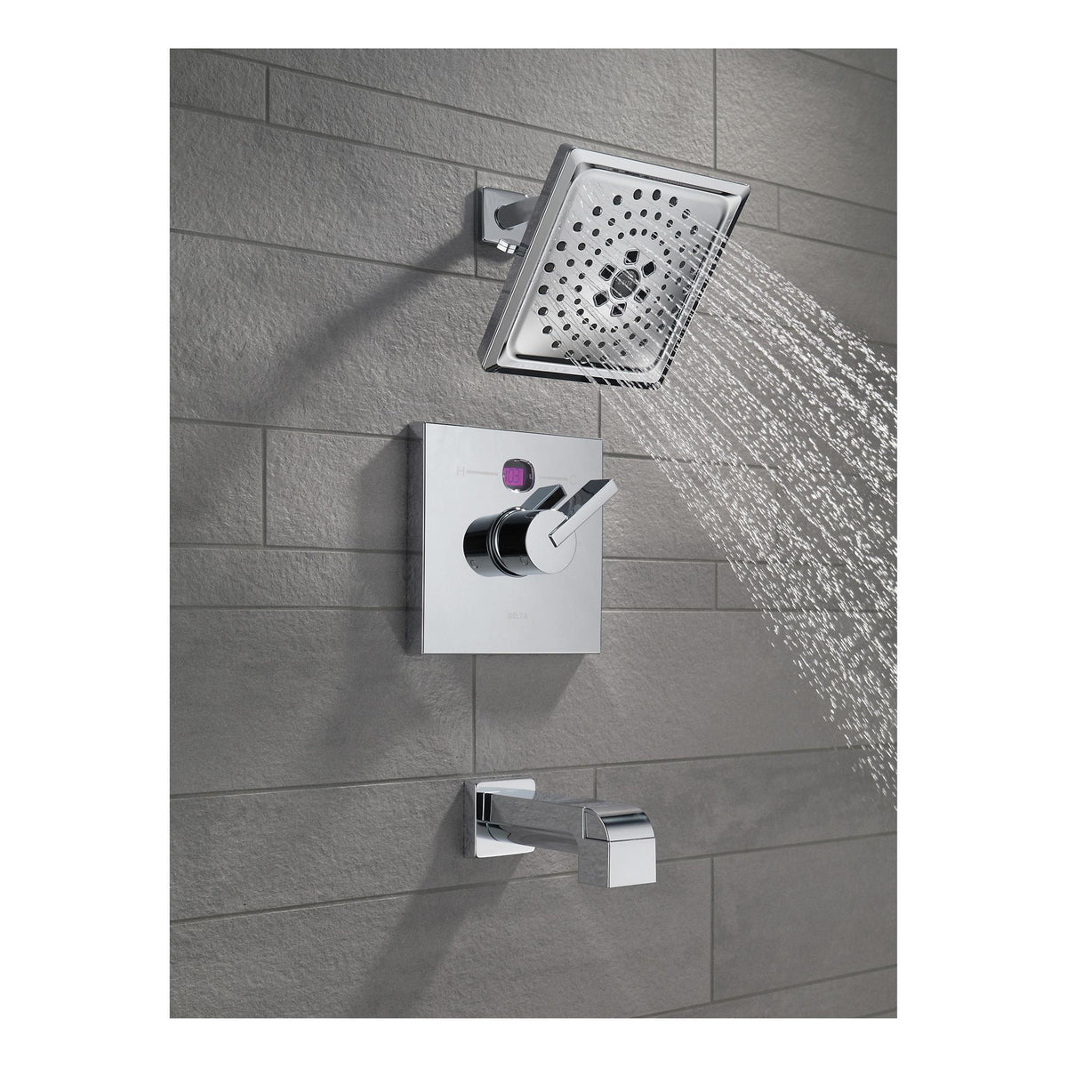 DELTA® Ara® Pull-Up Diverter Tub Spout, 6-1/4 in L x 2-3/4 in H, For Use With Tub and Shower Faucet, Import