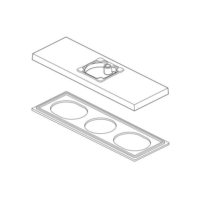 DELTA® Ara® 3-Hole Escutcheon and Gasket, For Use With Ara® 567LF 1-Handle Lavatory Faucet, Import