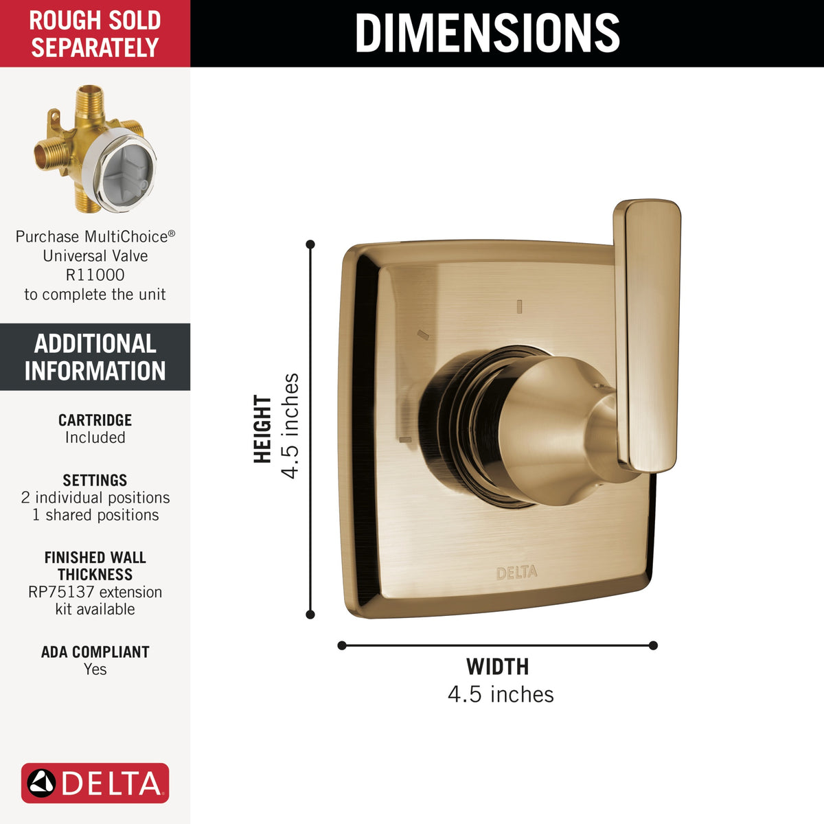 Ashlyn - Diverter Trim - Champagne Bronze