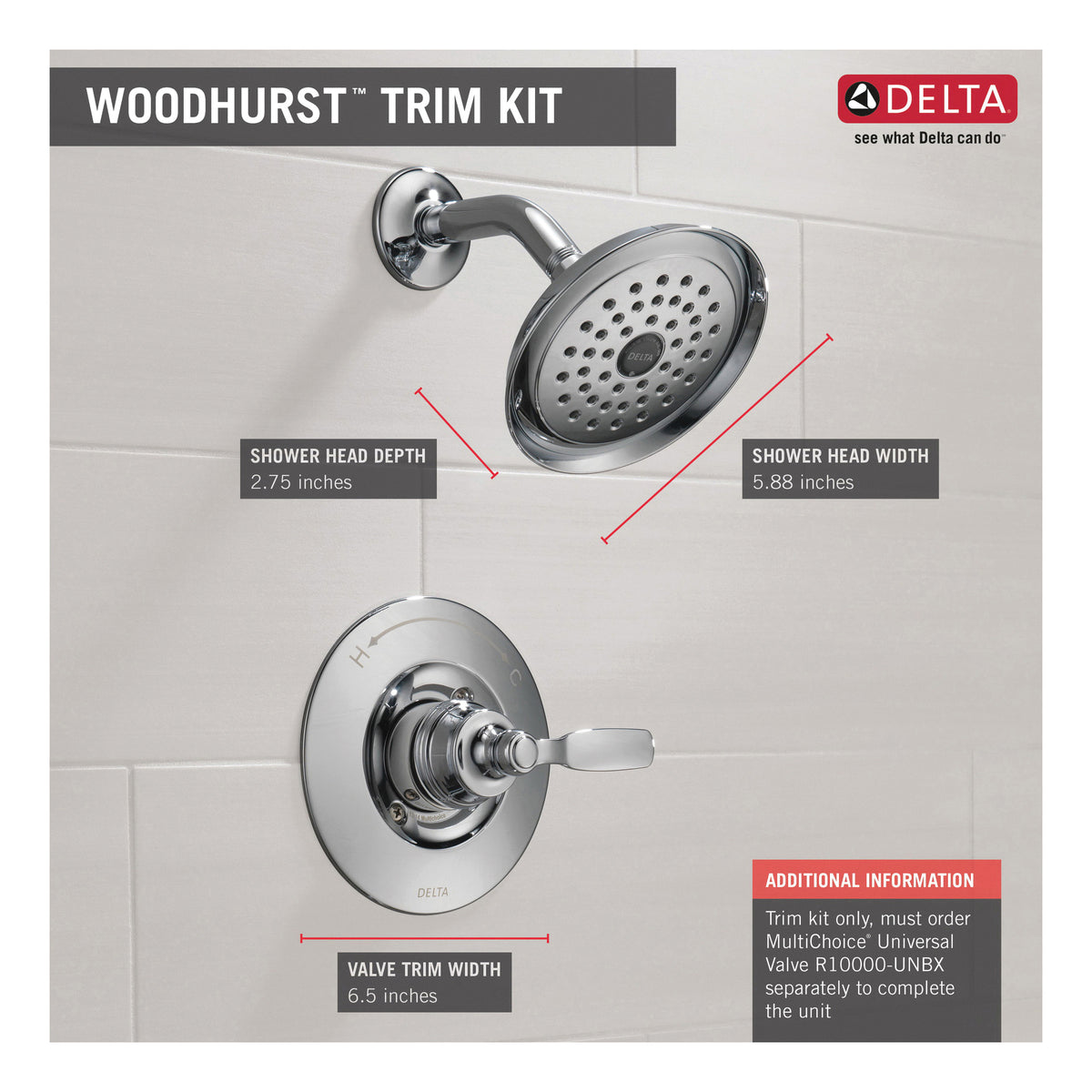 Woodhurst - Shower Trim - Wall Mount - 1.75 GPM