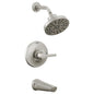 DELTA® T14472-SS-PR Monitor® 14 Series Tub and Shower Trim With H2Okinetic® Technology, 6 gpm Valve, 1.75 gpm Shower, Lumicoat™ Stainless